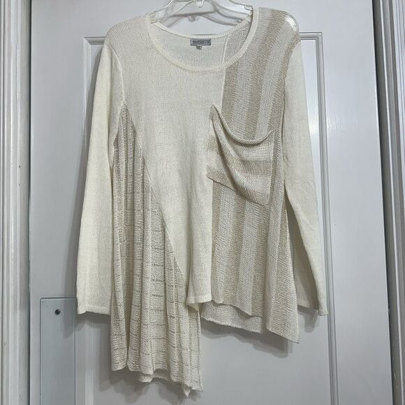 BALL OF COTTON Asymmetrical Knitted Sweater, Artsy, Eclectic, Made In USA, Small - Picture 2 of 15